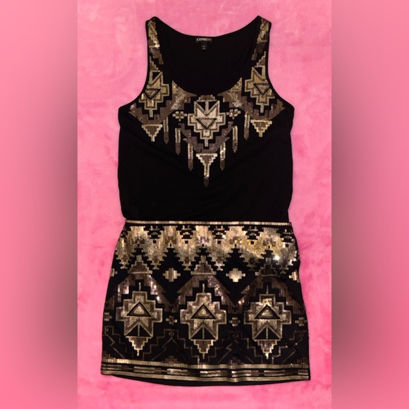 Set of 3, Express Sequin Tank, Peplum Top, & Sequin Mini Skirt - Picture 3 of 10